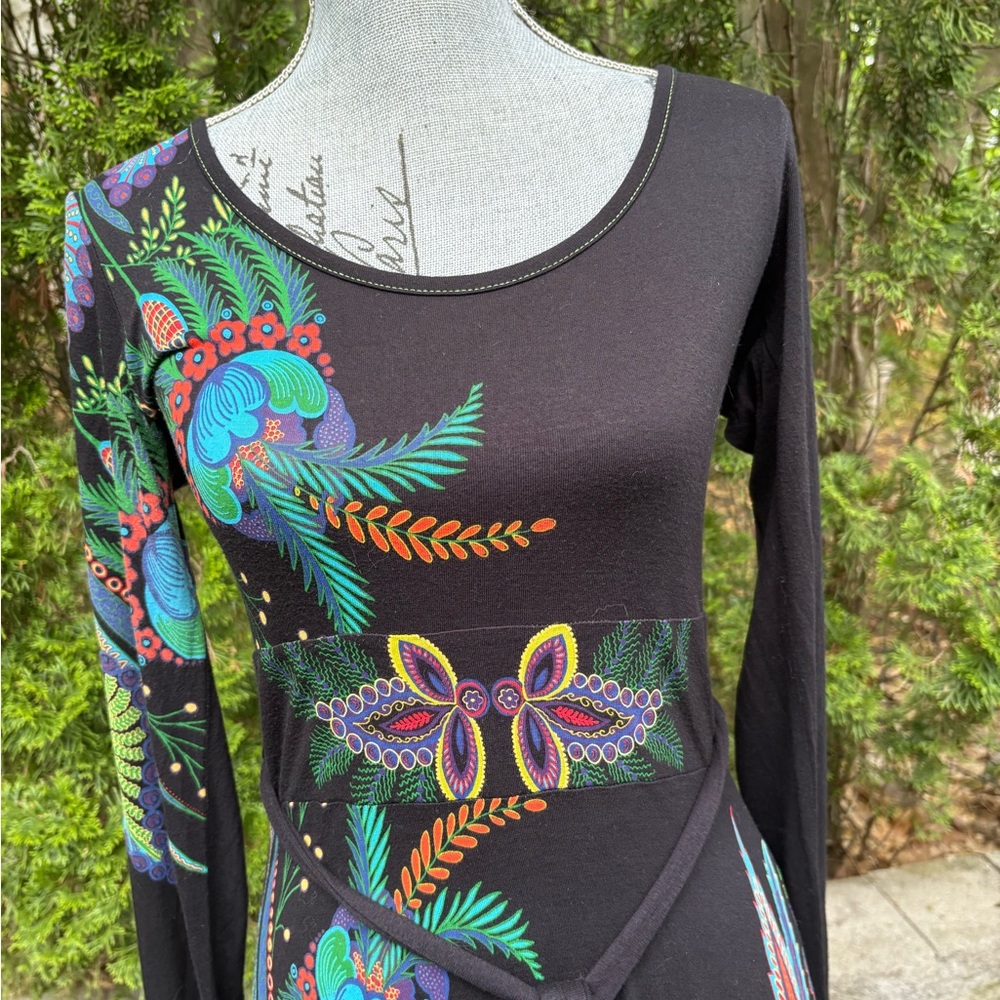 Desigual Colourful Summer Long Sleeve Floral Dress